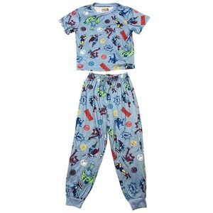 Marvel Avengers Boys Pajama Set Size 8 Blue Hulk Spider-Man 2pc MV246BSLSC